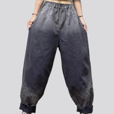 Mid-waist stylish women's jean joggers