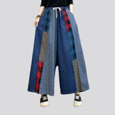 Mixed patterns fashion women's jean culottes
