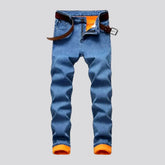 Monochrome fashionable mid rise men's jeans