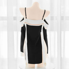 Nun Style Sailor Suspenders Cross Long Sleeves Lingerie Dress EE0957