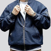 Oversized jeans bomber jacket for men