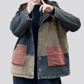 Oversized patchwork casual women's jean jacket