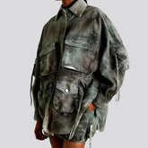 Oversized stylish women's jeans jacket