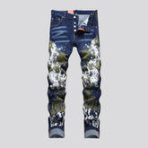 Painted graphic stretchable men's jeans