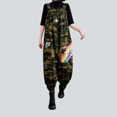 Painted jean dungaree for women