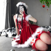 Pink/Red Christmas Lace Dress