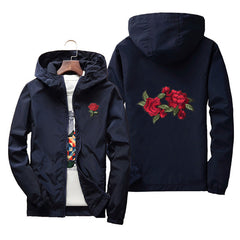 "Double Rose" Windbreaker Jacket embroidered