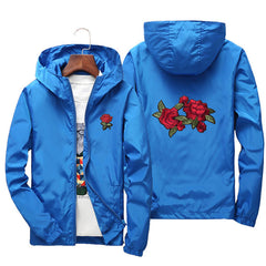 "Double Rose" Windbreaker Jacket embroidered