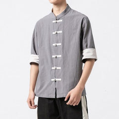 Miyako Short Sleeve Cardi-Shirt Gray