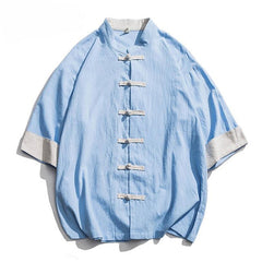 Miyako Short Sleeve Cardi-Shirt Blue