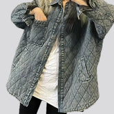 Quilted jean chore jacket for ladies