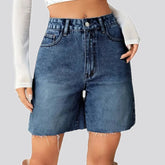 Raw hem fashion women's jean shorts