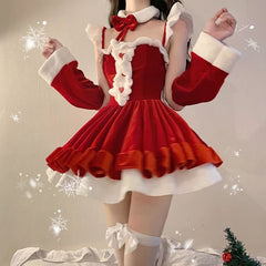 Red/Pink Kawaii Christmas Dress Set PE200