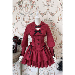 Reservation Lolita Red Hunter Amber JKS Dress Full Set