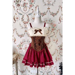 Reservation Lolita Red Hunter Amber JKS Dress Full Set