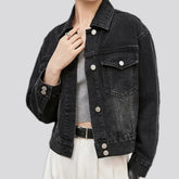 Retro fashion oversized women's jean jacket