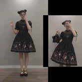 Retro Gothic Court Lolita Halter Straps Dress