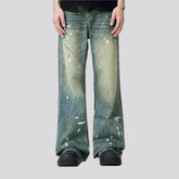 Retro mid-waist men's jeans