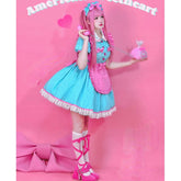 Retro Neon Bubble Gum Rollerskate Maid Lolita Dress