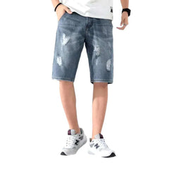 Ripped men's jean shorts