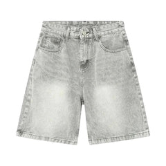 Sanded baggy jean shorts for men
