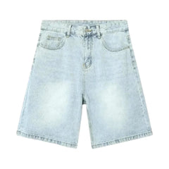 Sanded baggy jean shorts for men