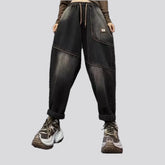 Sanded boho mid rise women's jean joggers