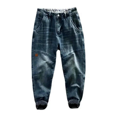 Sanded fleece jeans for men