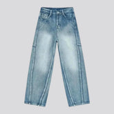 Sanded street style light wash men's jeans