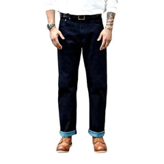 Selvedge straight jeans for men