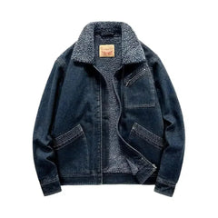 Sherpa color jean jacket for men