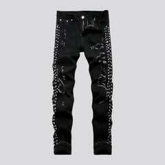 Skinny fit distressed men's jeans