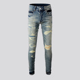 Skinny grunge style stonewashed men's jeans