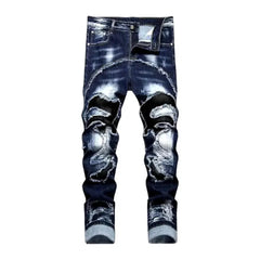 Skinny patchwork jeans for men