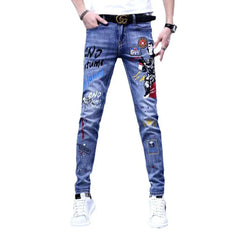 Skinny whiskered jeans for men