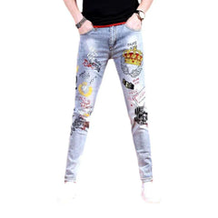 Skinny whiskered jeans for men
