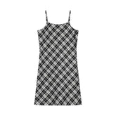 Sleeveless Plaid Spaghetti Strap Slim Fit Slip Dress