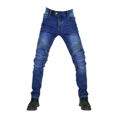 Slim stonewashed riding jeans for men