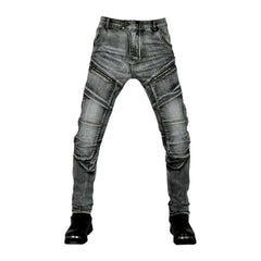 Slim stonewashed riding jeans for men