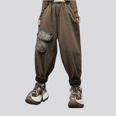 Slouchy boho striped women's jeans joggers