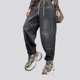 Slouchy mid-rise contrast women's jean joggers