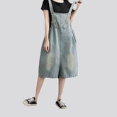 Smoothed stonewashed casual women's denim overall
