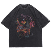 Printed Graffiti Embroidered Style Soft Cotton Tee