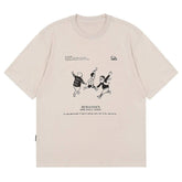 Retro Simple Printing Soft Cotton Tee