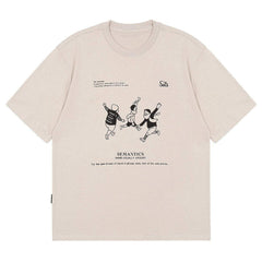 Retro Simple Printing Soft Cotton Tee