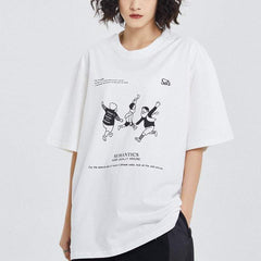 Retro Simple Printing Soft Cotton Tee