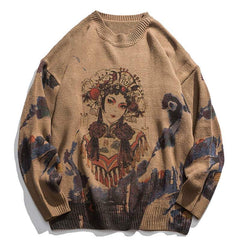 Embroidered Art Opera Knit Sweater