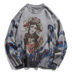 Embroidered Art Opera Knit Sweater