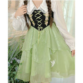 Spring Lovely Flower Girl Green Dress