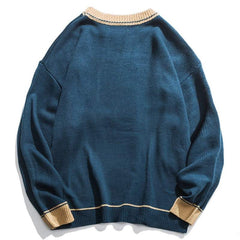 Three-Dimensional Bear Jacquard Knitted Sweater